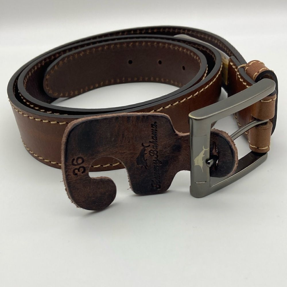 NWT Tommy Bahama Men’s Genuine Italian Leather Belt Size 36 Made in Italy
